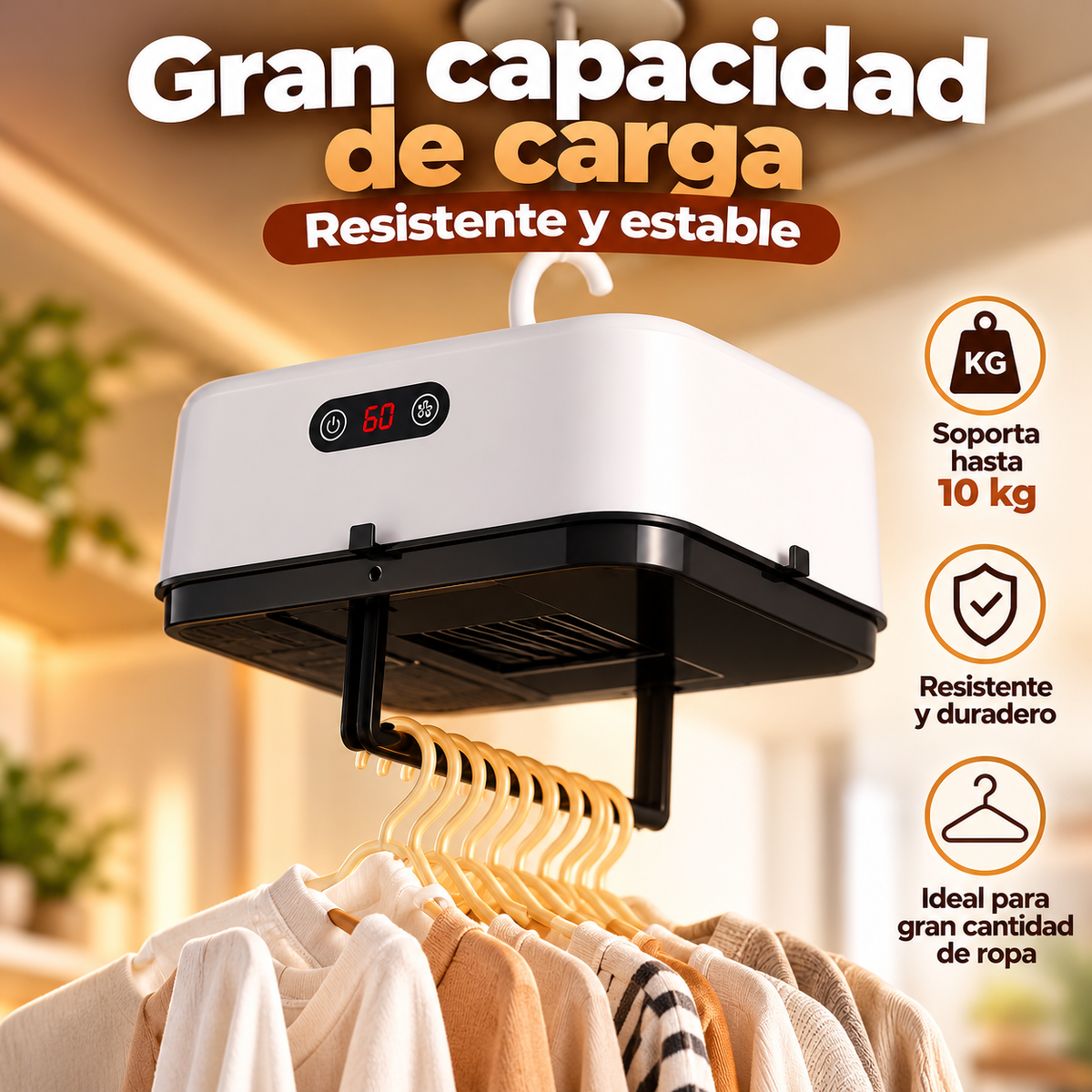 Secadora portátil de ropa multifuncional con UV y Control inteligente